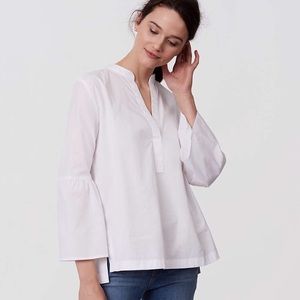 White bell sleeve LOFT top